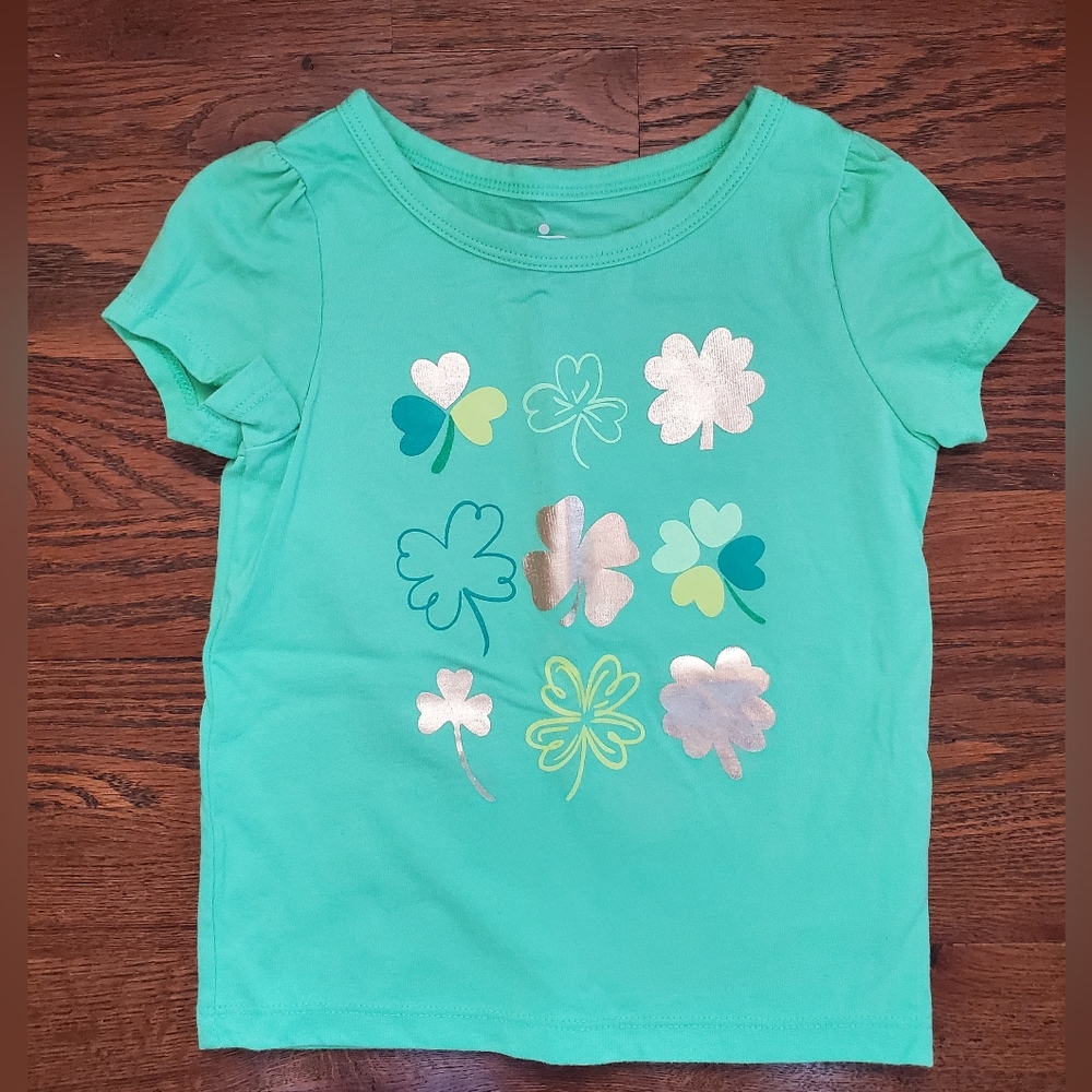 CIRCO Girls 3T green/gold shamrock st. Patrick's day ☘️ short-sleeved tee